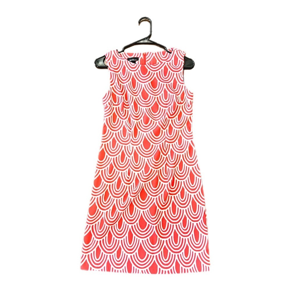 ALYX Sleeveless Sheath Orange & White Dress